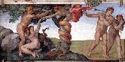 Michelangelo Buonarroti The Fall and Expulsion from Garden of Eden oil